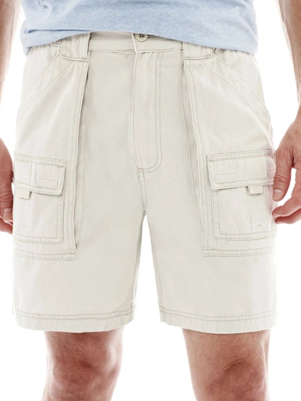 St. John's Bay Casual Shorts - 511-5252 - Stone sz. 40 w/ 7" inseam